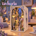 tavlsoria™ Rainlit Passage DIY Book Nook Kit for Adults, Wooden Bookshelf Insert Diorama with LED Street Lamps